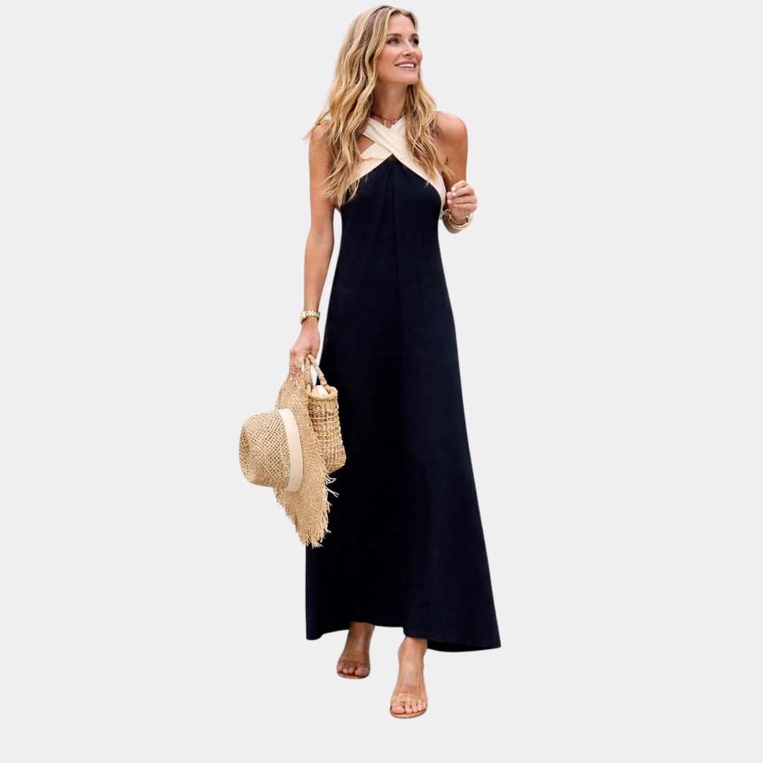 Iva | Robe maxi avec bretelles croisées